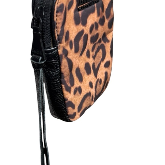 Aimee Kestenberg Nylon/Leather Leopard Crossbody Shoulder Bag Purse - Picture 3 of 10